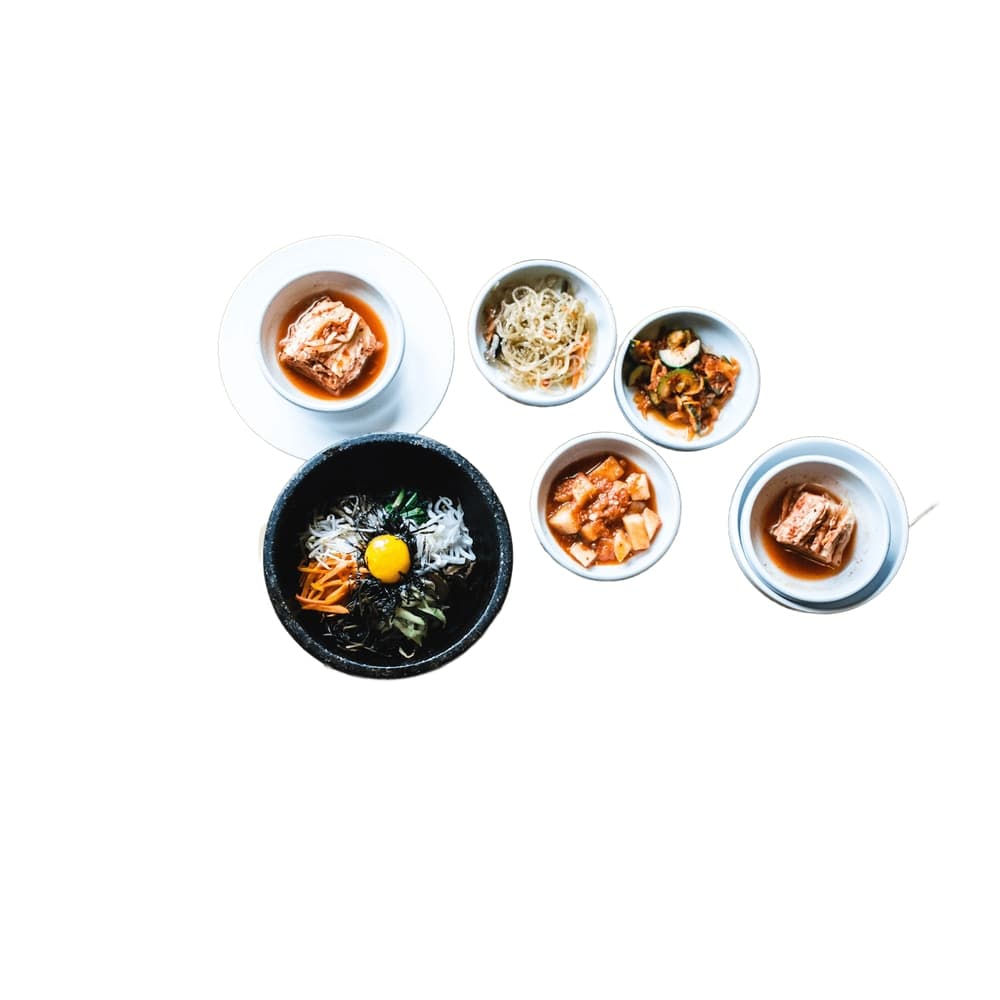 Spicy Korean Beef Bowl with jasmine rice and kimchi
